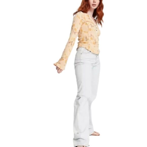 Free PEOPLE Layer Me Henley Top Size XS - Picture 3 of 9